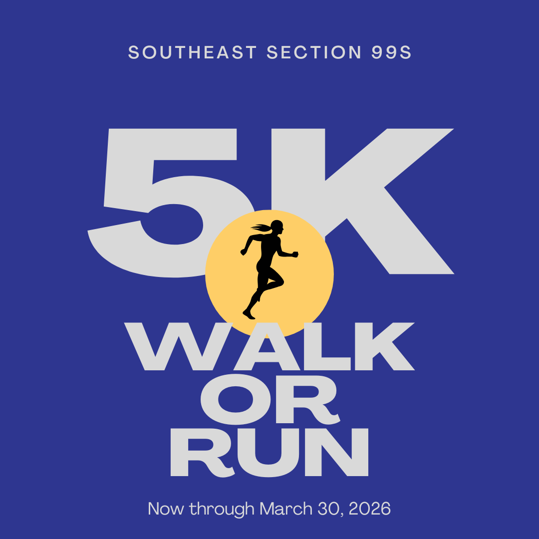 A graphic depicting a female runner in a circle surrounded by the text 5K walk or run now through March 30, 2026