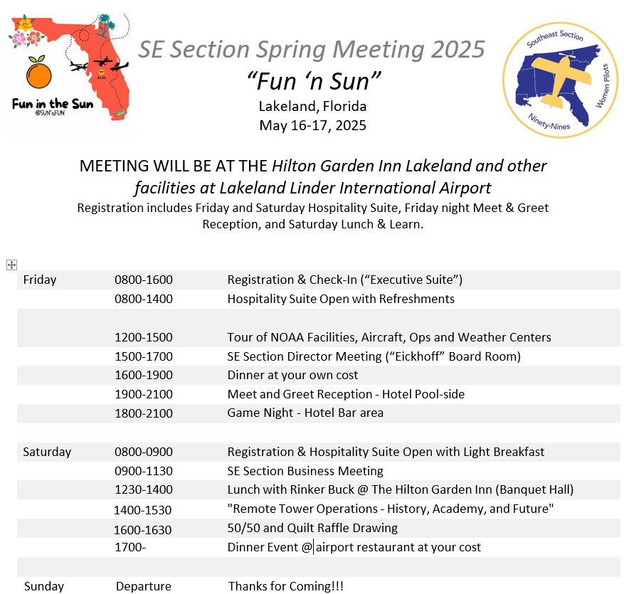 2025 Spring SES Meeting Schedule