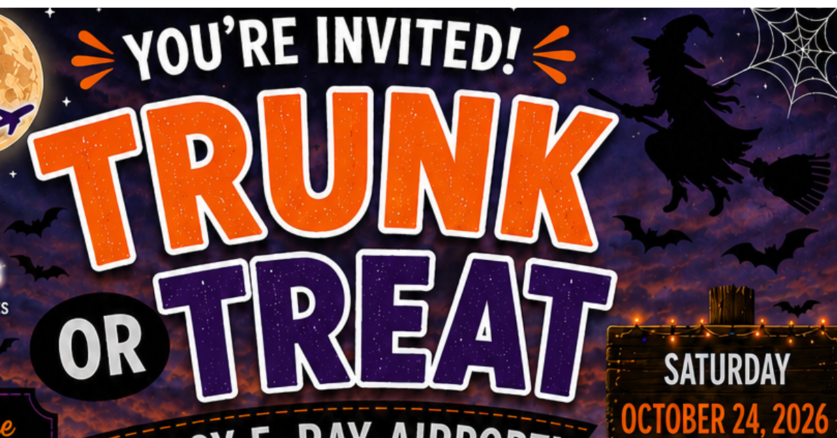 Section of the flyer that reads "You're invited Trunk or Treat"